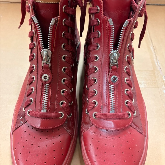 Bally HEKEM/ 235 Garnet Calf Laminated Top Sneakers with Zipper - Picture 5 of 6
